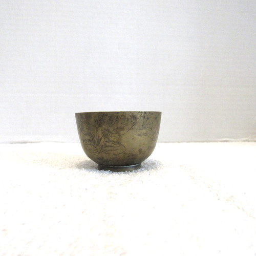 Vintage solid brass etched - brass,